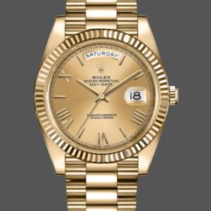 Rolex Day-Date 228238 Champagne Roman Dial Fluted Bezel 40mm Mens Replica Watch