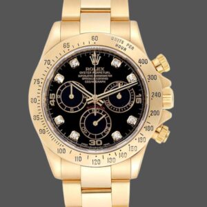 Rolex Cosmograph Daytona 116528 Black Diamond Dial 40MM Mens Replica Watch