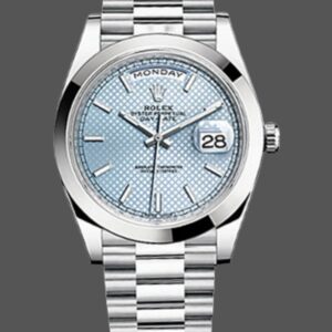 Rolex Day-Date 228206 Ice Blue Motif Dial Platinum 40MM Mens Replica Watch