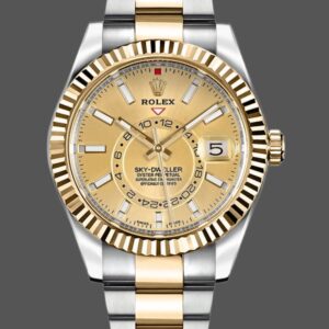 Rolex Sky-Dweller 326933 Champagne Dial Stainless Steel 42MM Mens Replica Watch