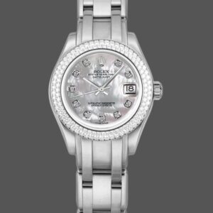Rolex Pearlmaster 81339 White MOP Diamond Dial 34mm Lady Replica Watch