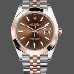 Rolex Datejust 126301 Rose Gold Chocolate Brown Index Dial 41MM Mens Replica Watch